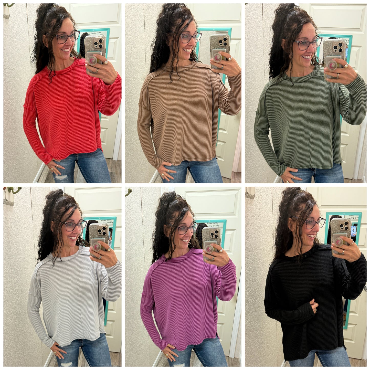 Alyssa Ribbed Long Sleeve Top