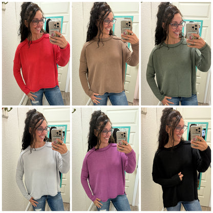Alyssa Ribbed Long Sleeve Top