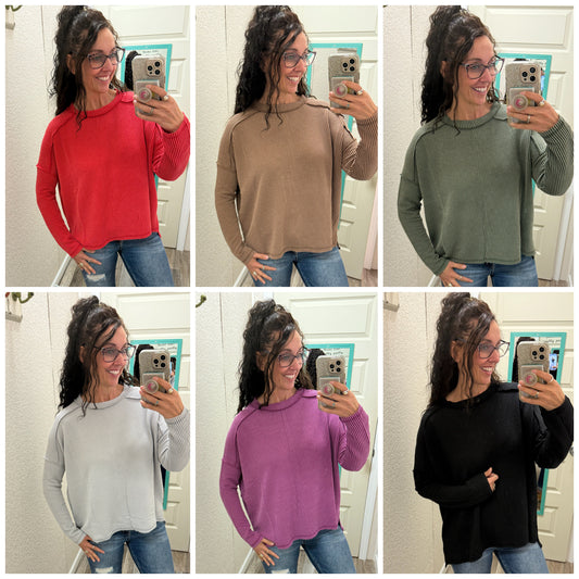Alyssa Ribbed Long Sleeve Top