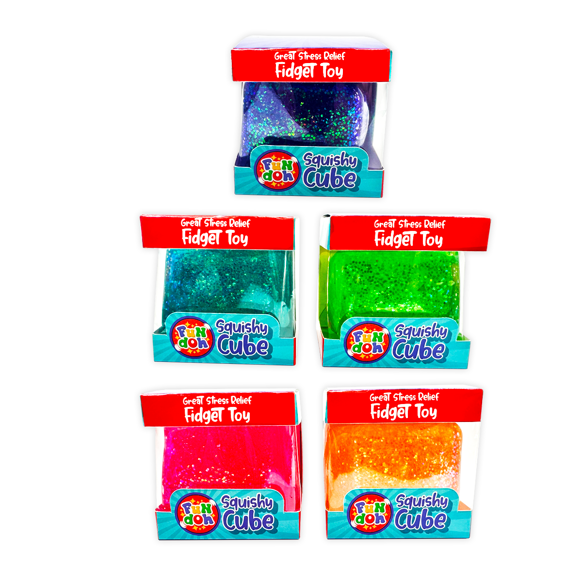 Squish & Squeeze Sparkle Cube Fidget Toy