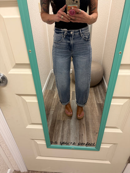 Becca Barrel High Rise Risen Jeans