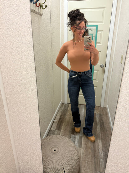 Sustainability High Rise Trouser Hem Bootcut Vervet Jeans