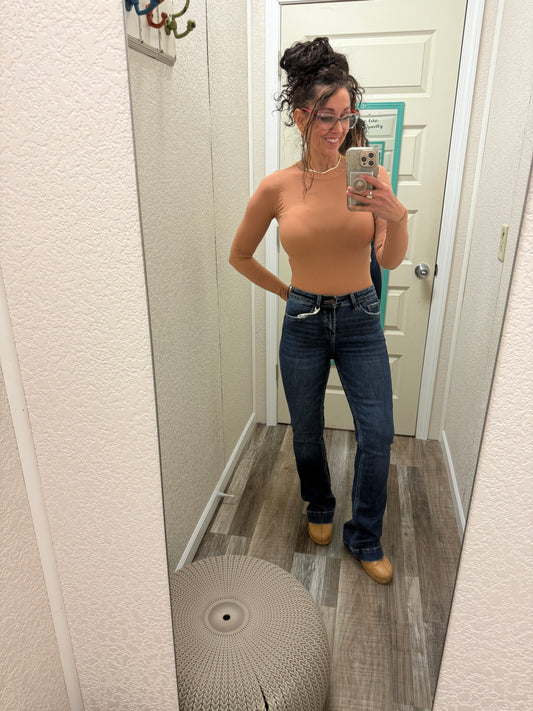 Sustainability High Rise Trouser Hem Bootcut Vervet Jeans