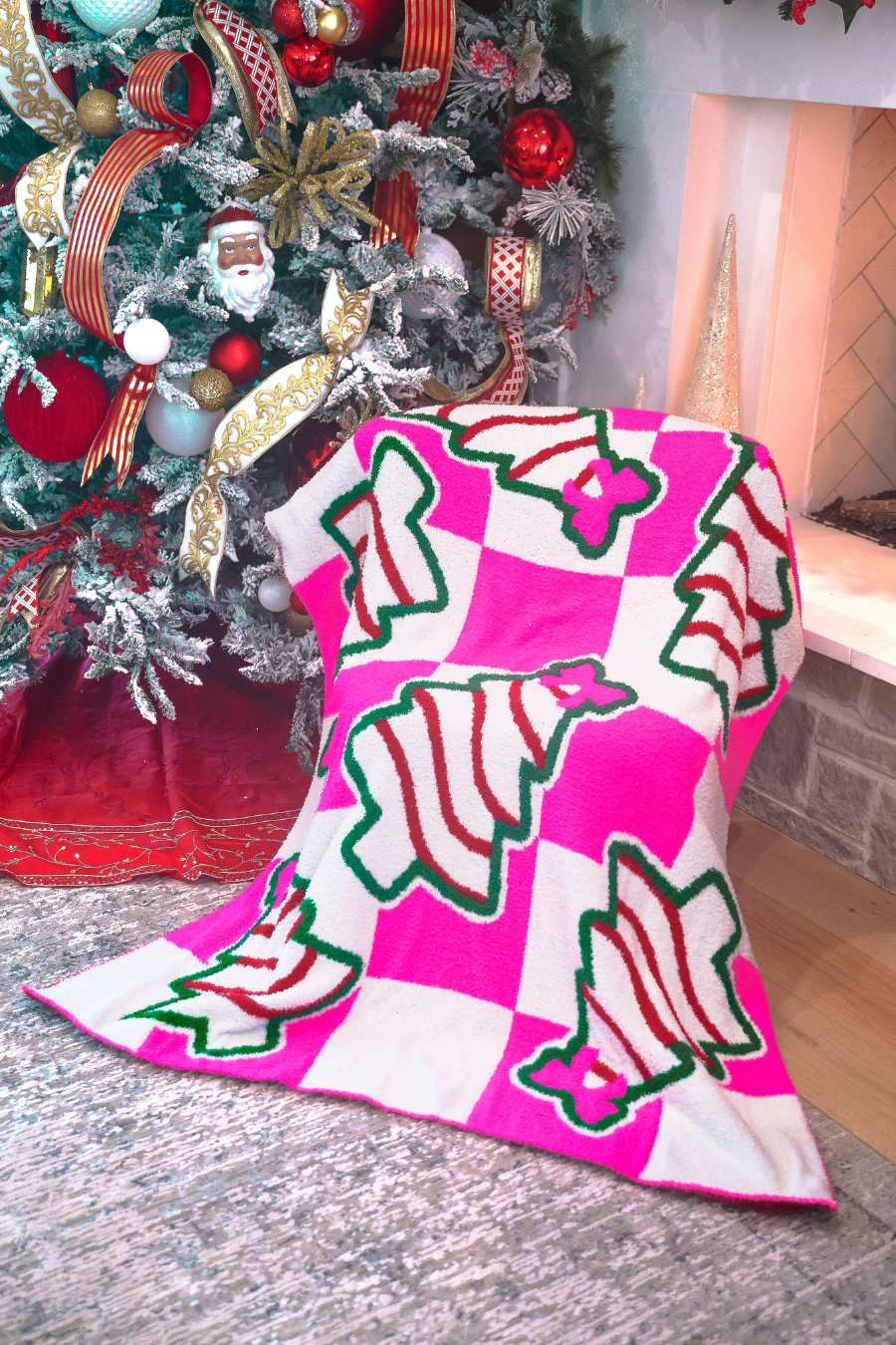 PREORDER- Checkered Bow Christmas Treat Blanket