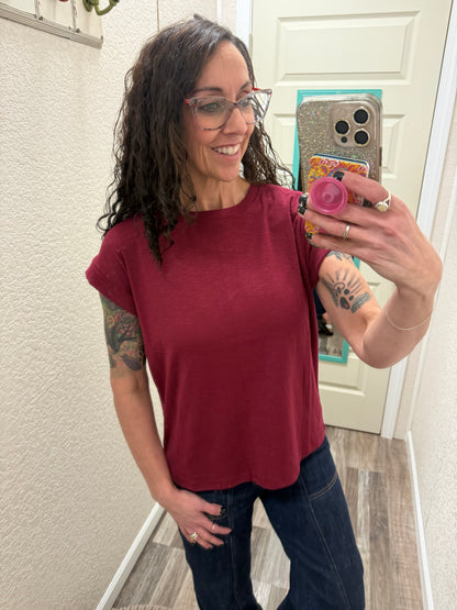 Rae Cuffed Sleeve Tee