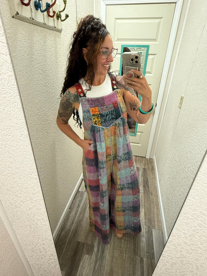 Patches Wide Leg Overalls (restock eta 9/22/25)