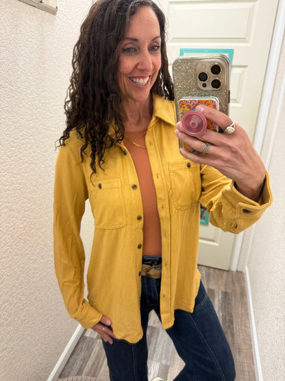 Mustard Super Soft Button Up Flannel