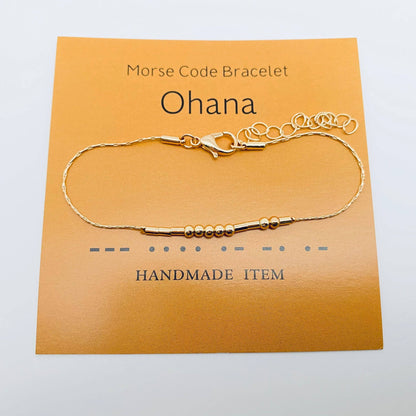 Fuck it Handmade Golden Morse Code Bracelet: