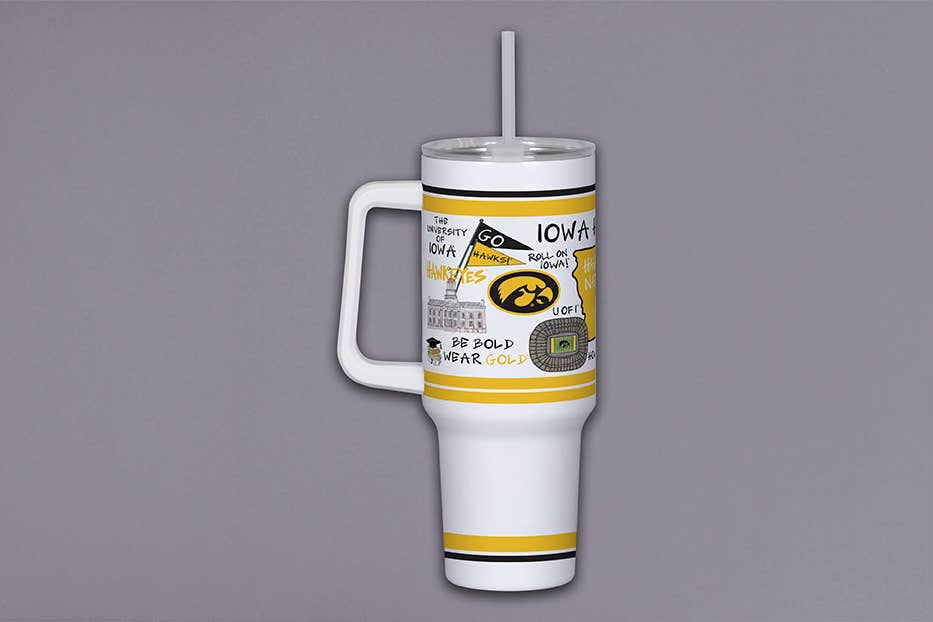 Iowa Flip 40oz Tumbler with Handle