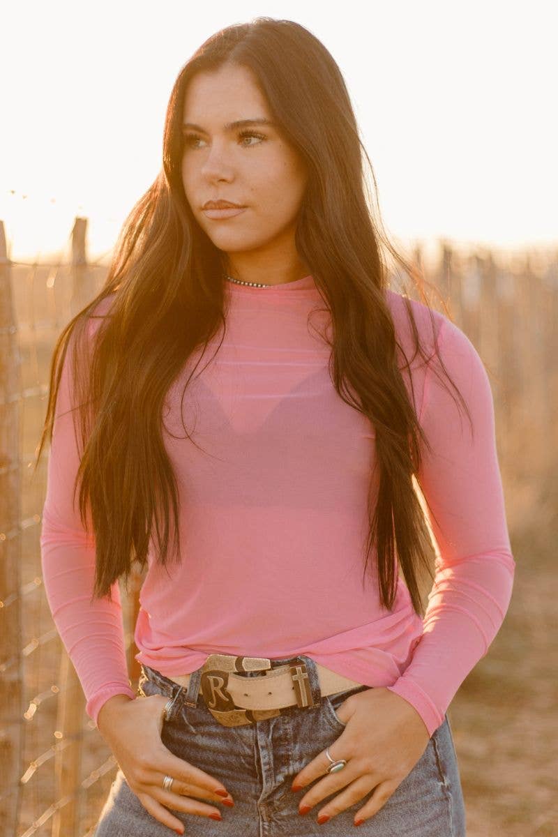 Meshed Out Light Pink Top