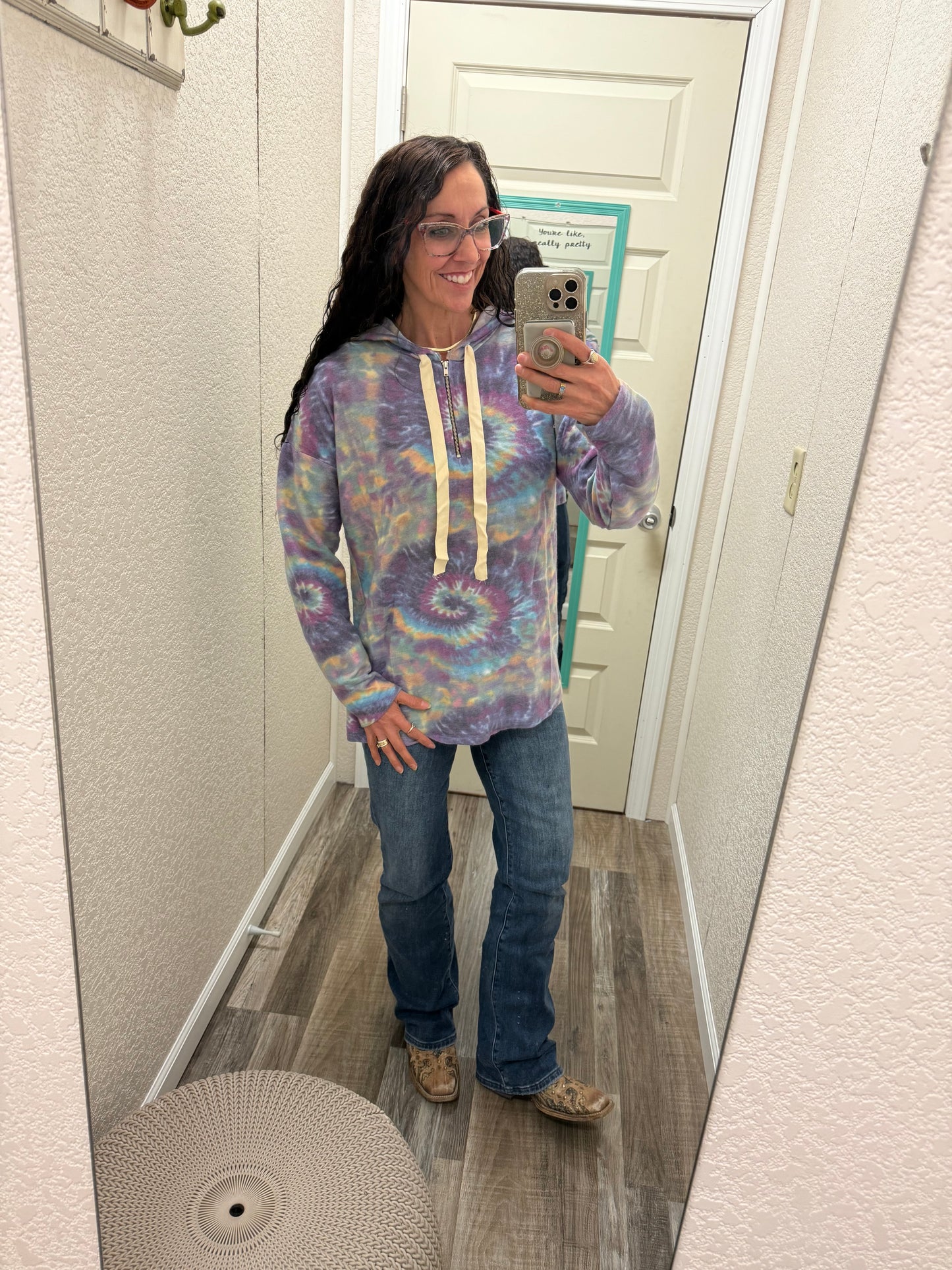 Jenn tie dye 1/4 zip hoodie