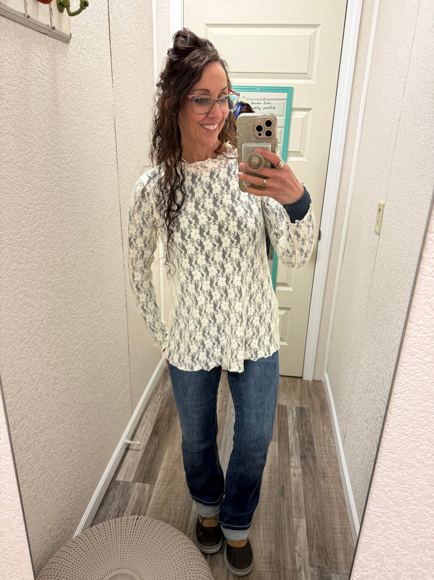 Layla Long Sleeve Relaxed Fit Lace Top