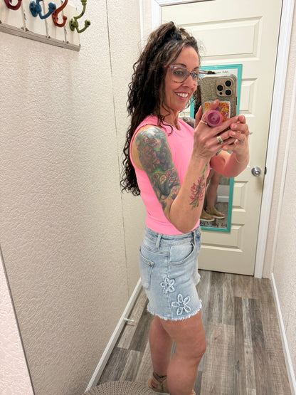 Snatched High Neck Built In Bra Crop Tank