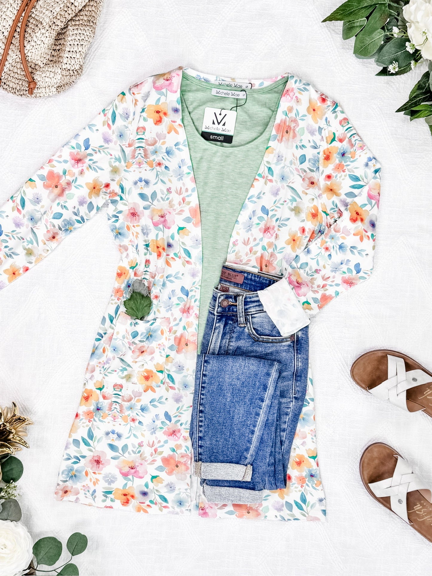 IN STOCK Classic Cardigan - Watercolor Floral