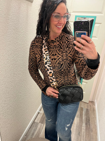 Leopard Strap Crossbody Shoulder Bag