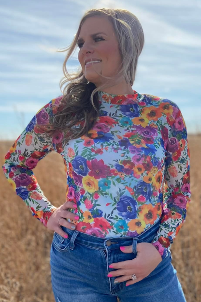 Country Kitchen Bloom Mesh Top