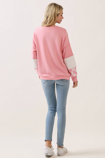 CheckMate Print Patchwork pullover top