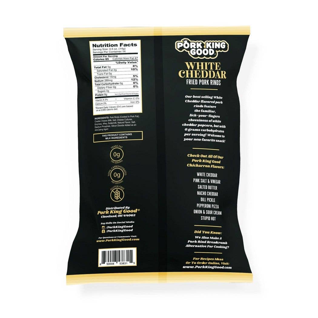 White Cheddar Pork Rinds 7oz Bag