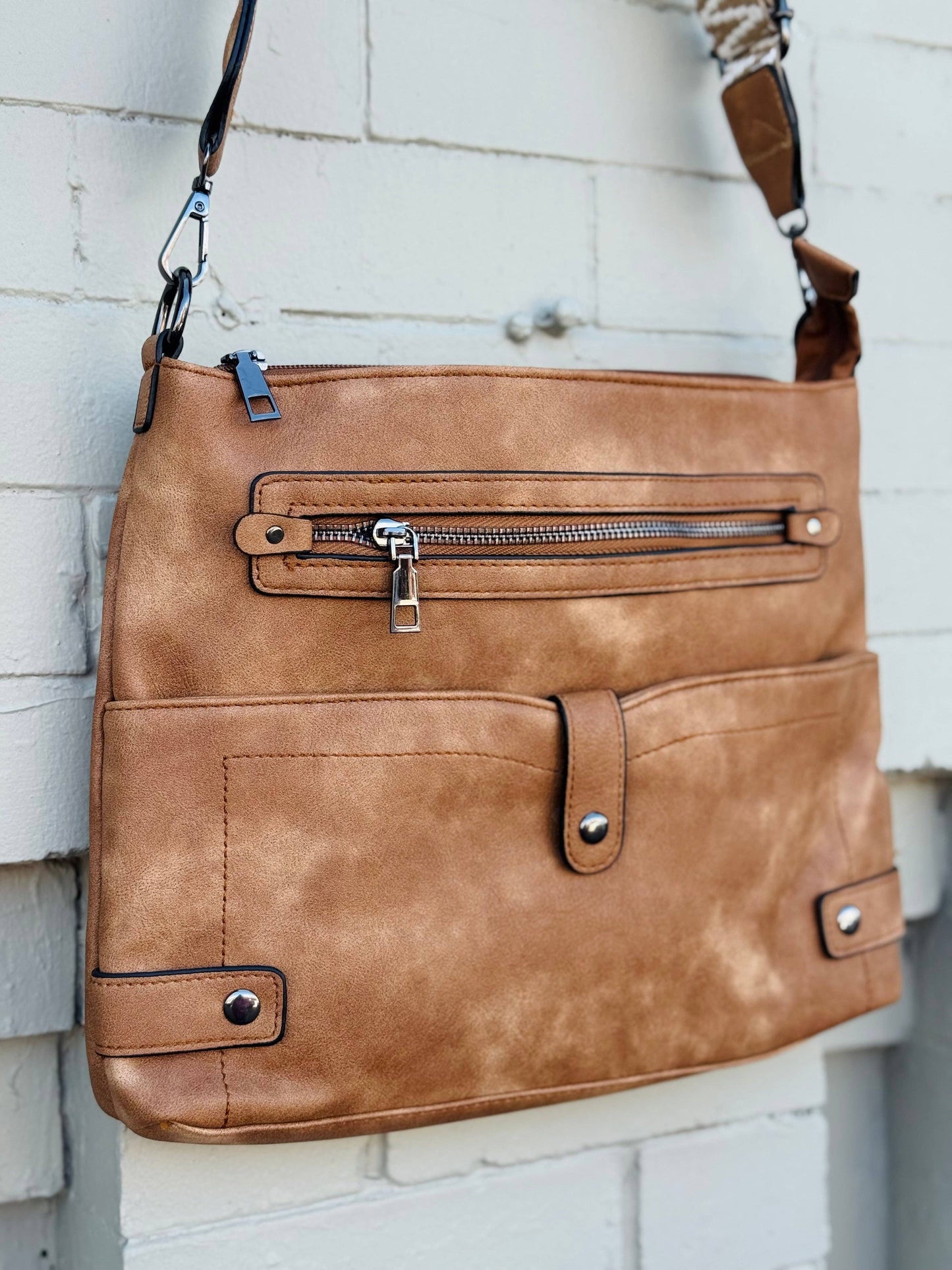 Camel Cambrie Crossbody Purse