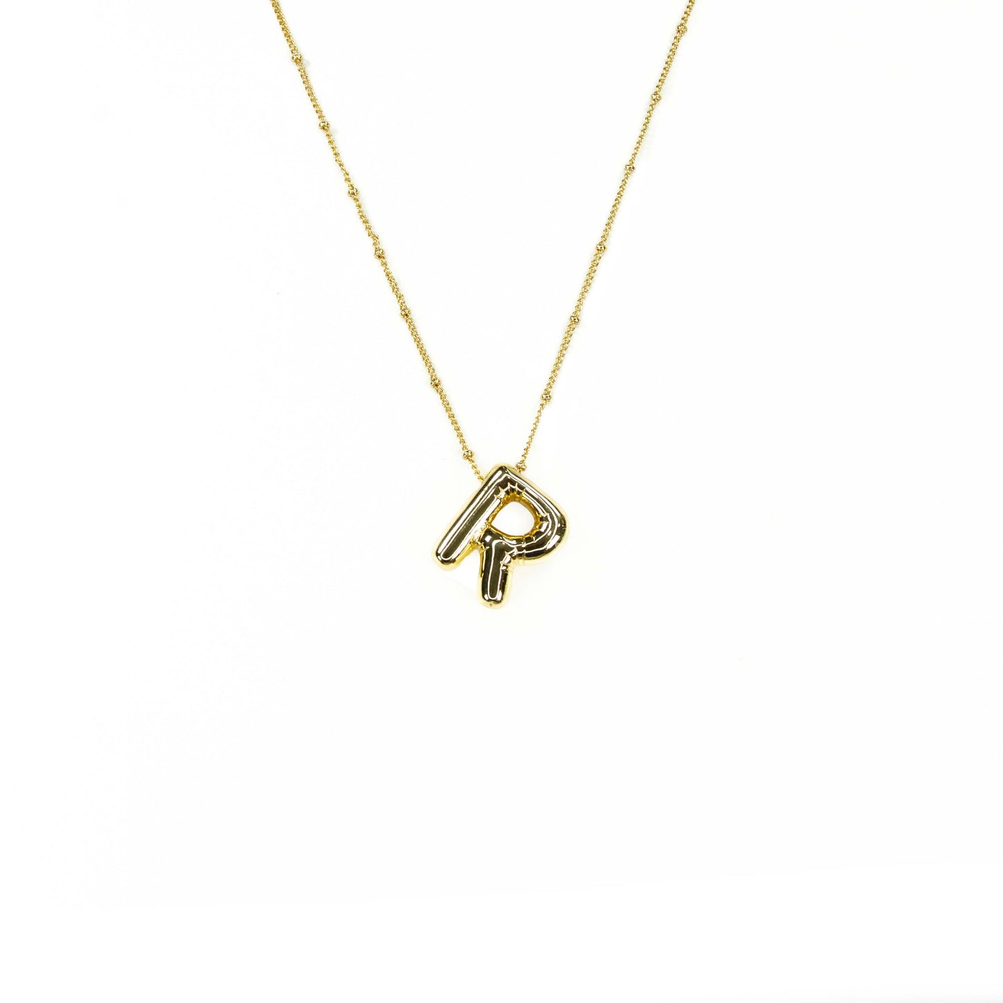 Initial Balloon Bubble Gold Necklace