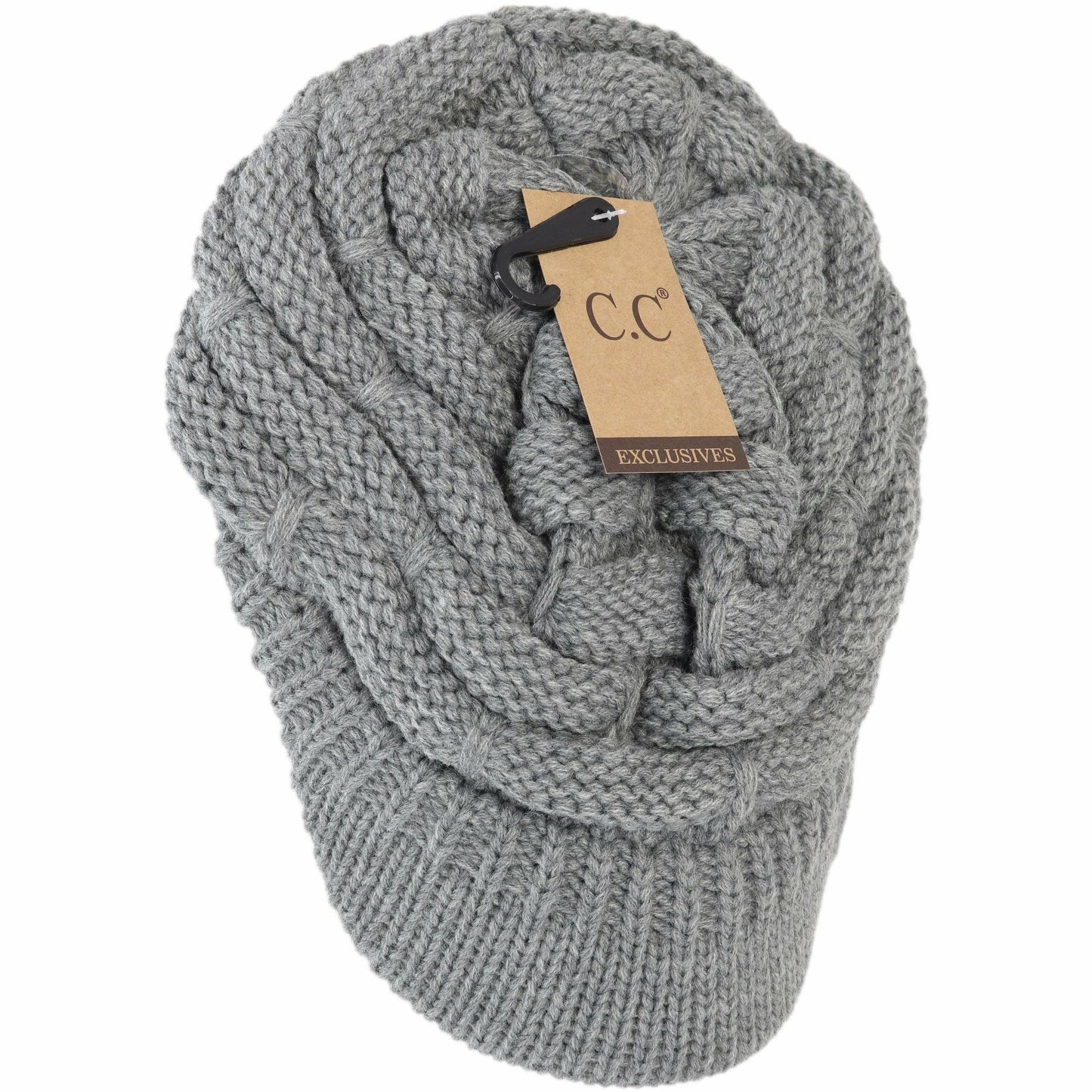 Ribbed Knit Hat with Brim