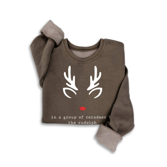 RUDOLPH GLITTER MINERAL SWEATSHIRTS: MINERAL BROWN