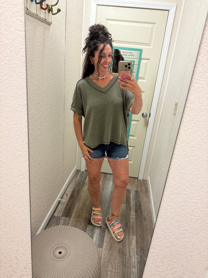 Courtney Corded V neck