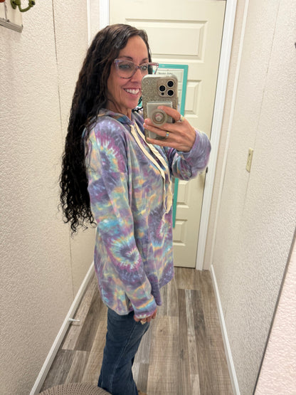 Jenn tie dye 1/4 zip hoodie