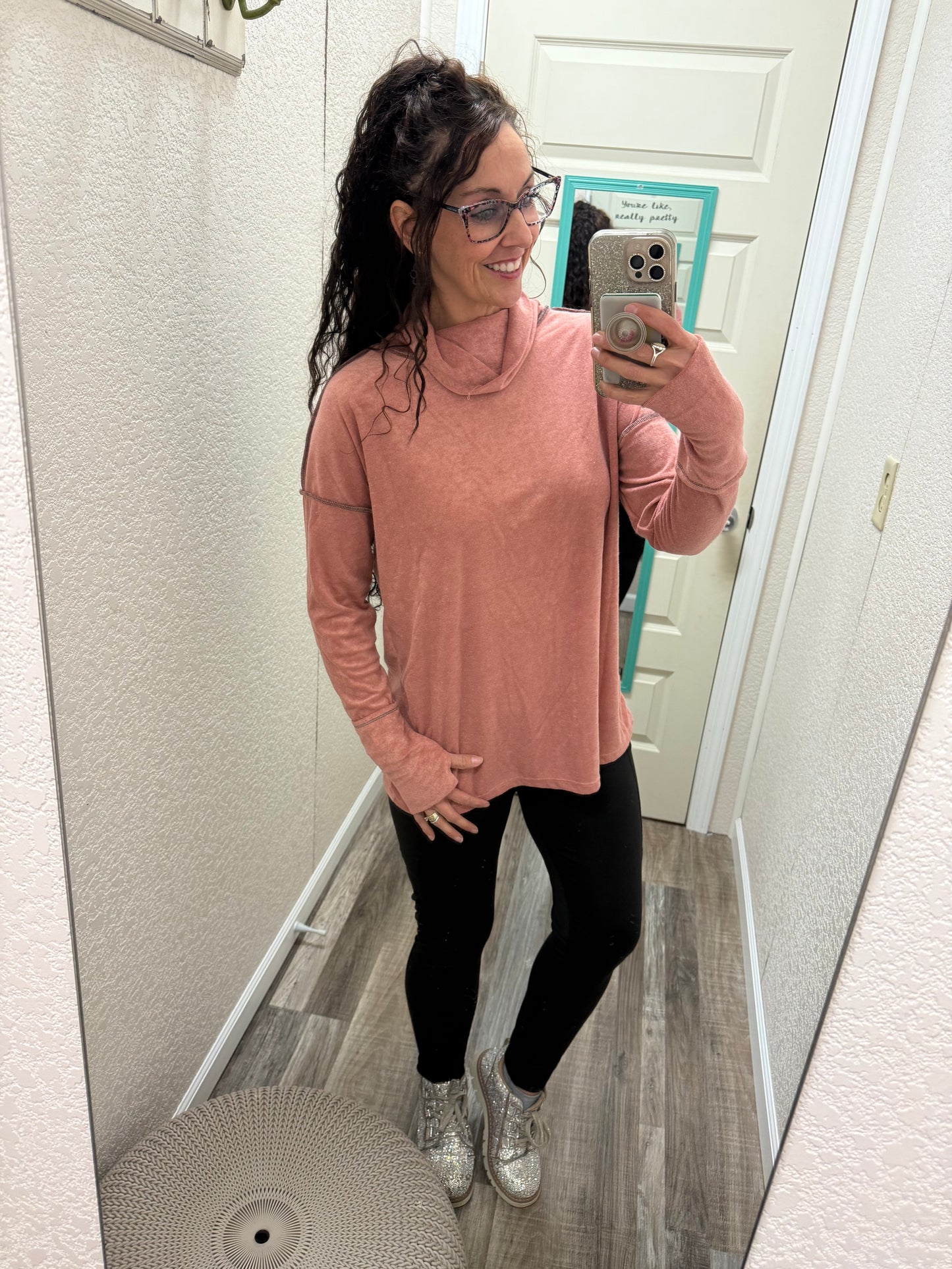 Mallory turtleneck thumb hole sweater