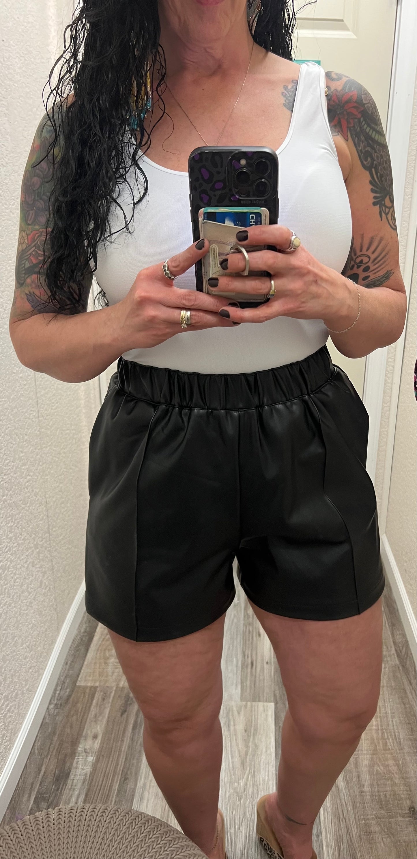 Blakely - vegan leather shorts