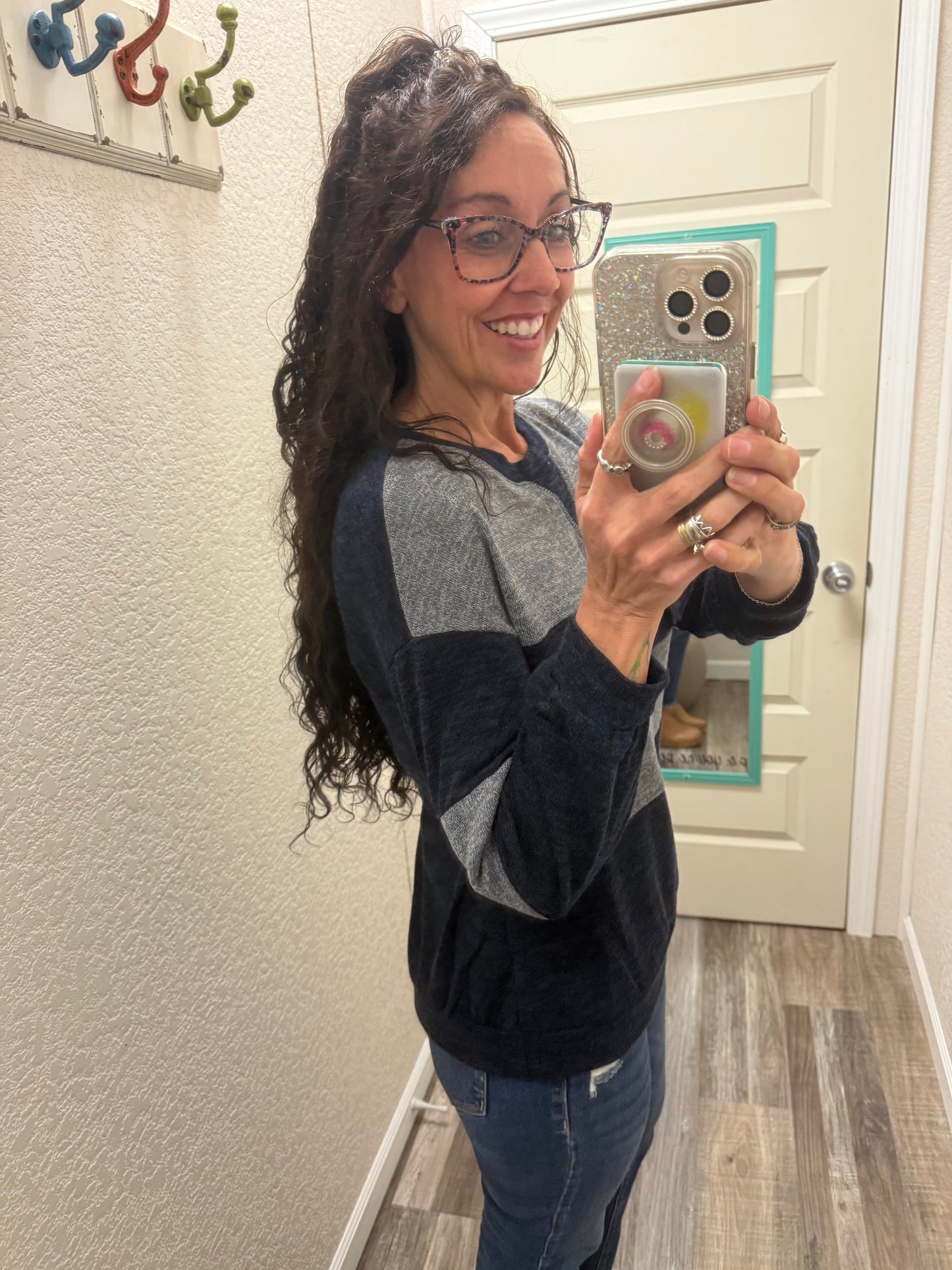 Two-Tone Contrast Casual Top