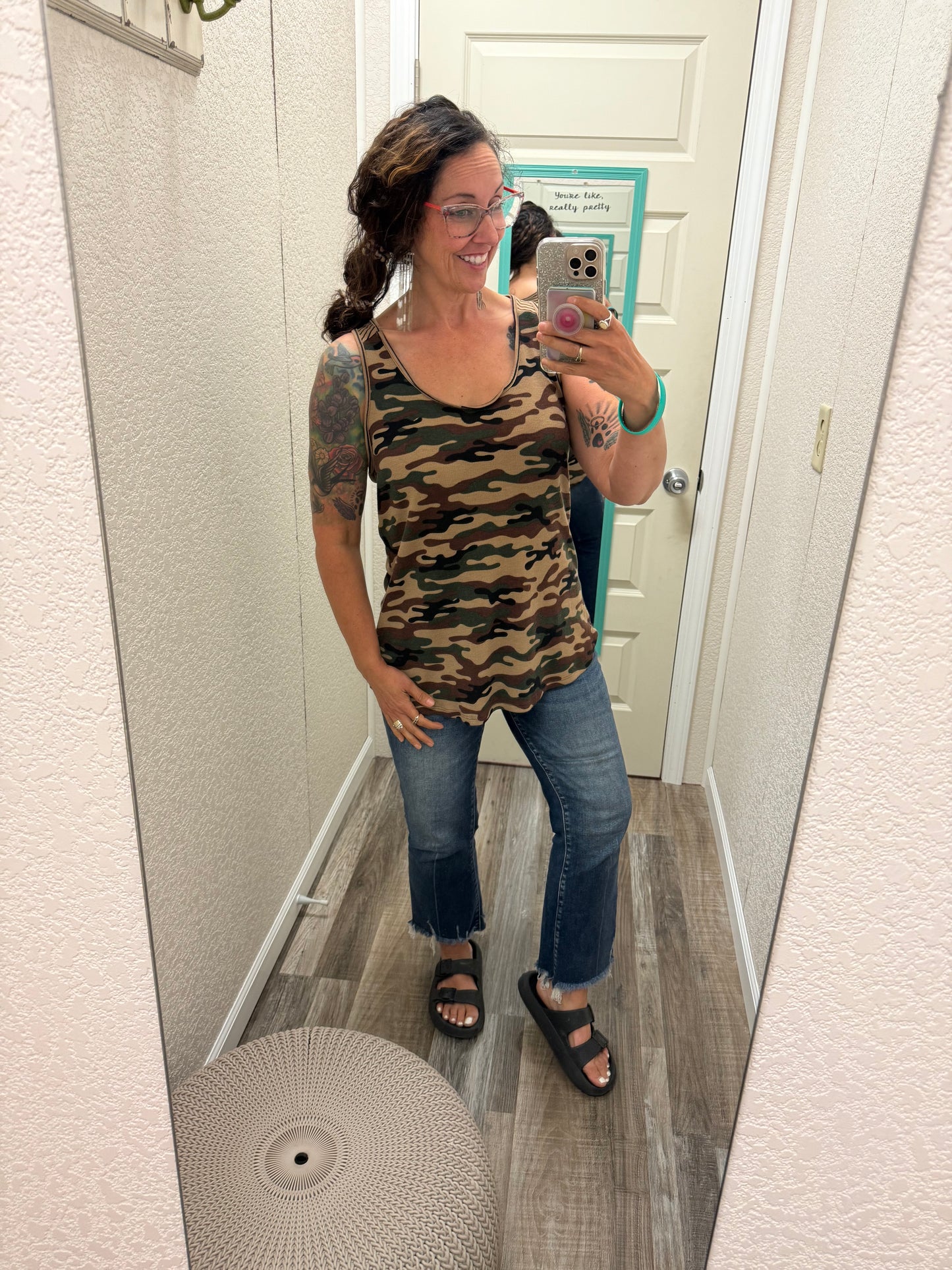 Nadia Camo Striped Tank Top