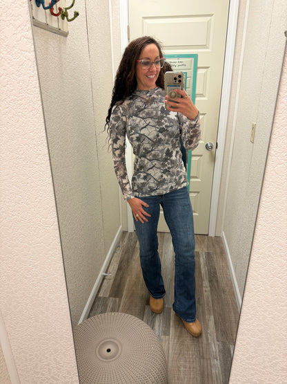 Silver Country Mesh Top