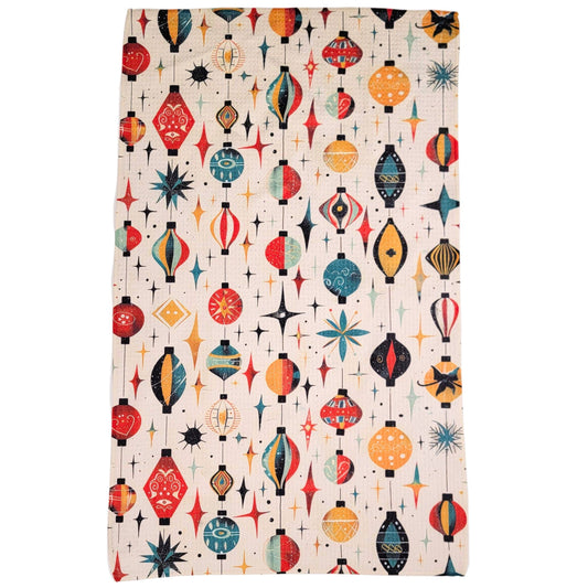 Holiday Ornaments - Christmas Decor Waffle Tea Towels