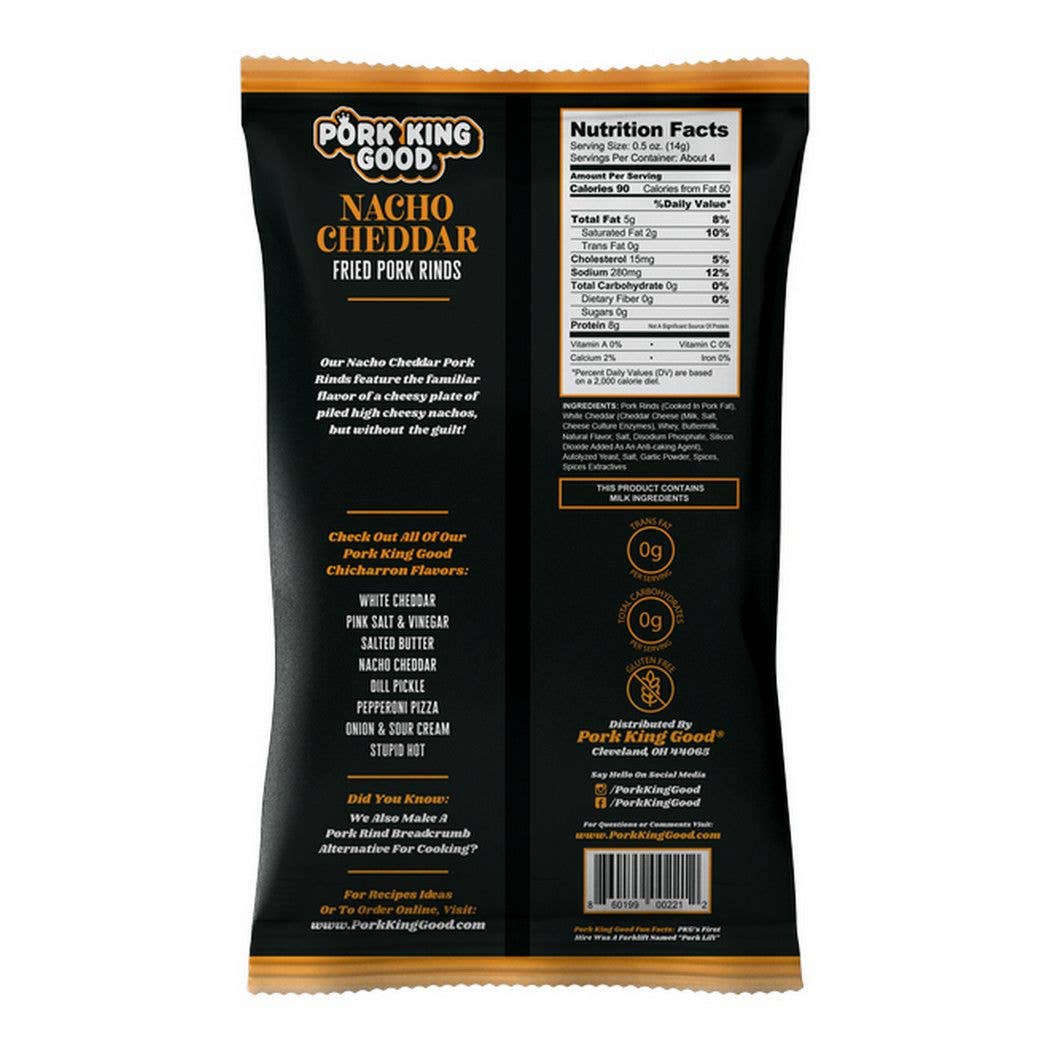 Nacho Cheddar Pork Rinds  1.75oz Bag