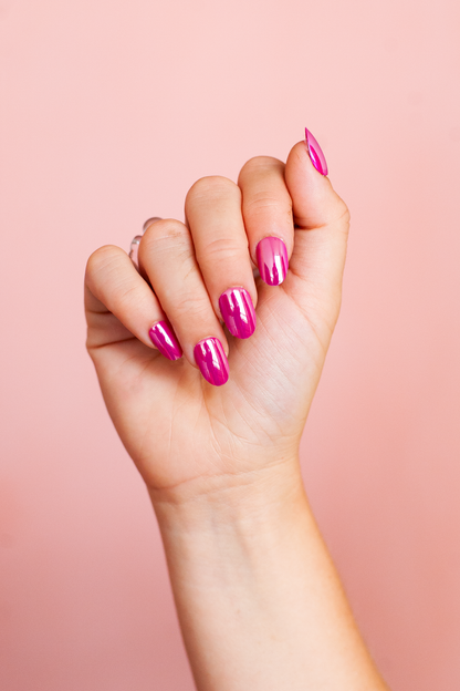 Pink Chrome | Bright Pink Mirror Chrome Press-On Nails Set