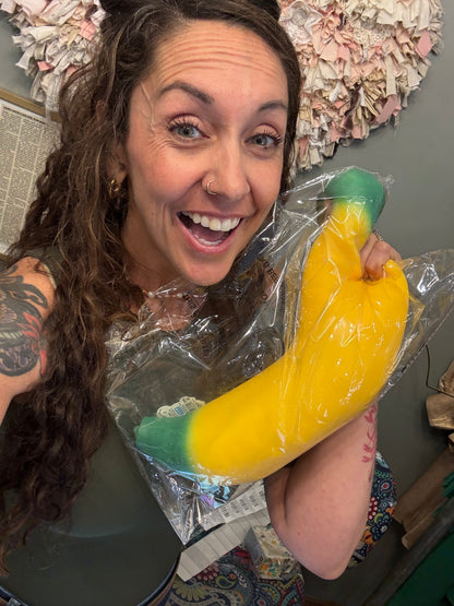 Jumbo Doh Banana Fruit Soft Fluff- Filled Squeeze Squishy