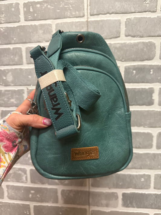 Wrangler Dual Zippered Sling Bag Turquiose