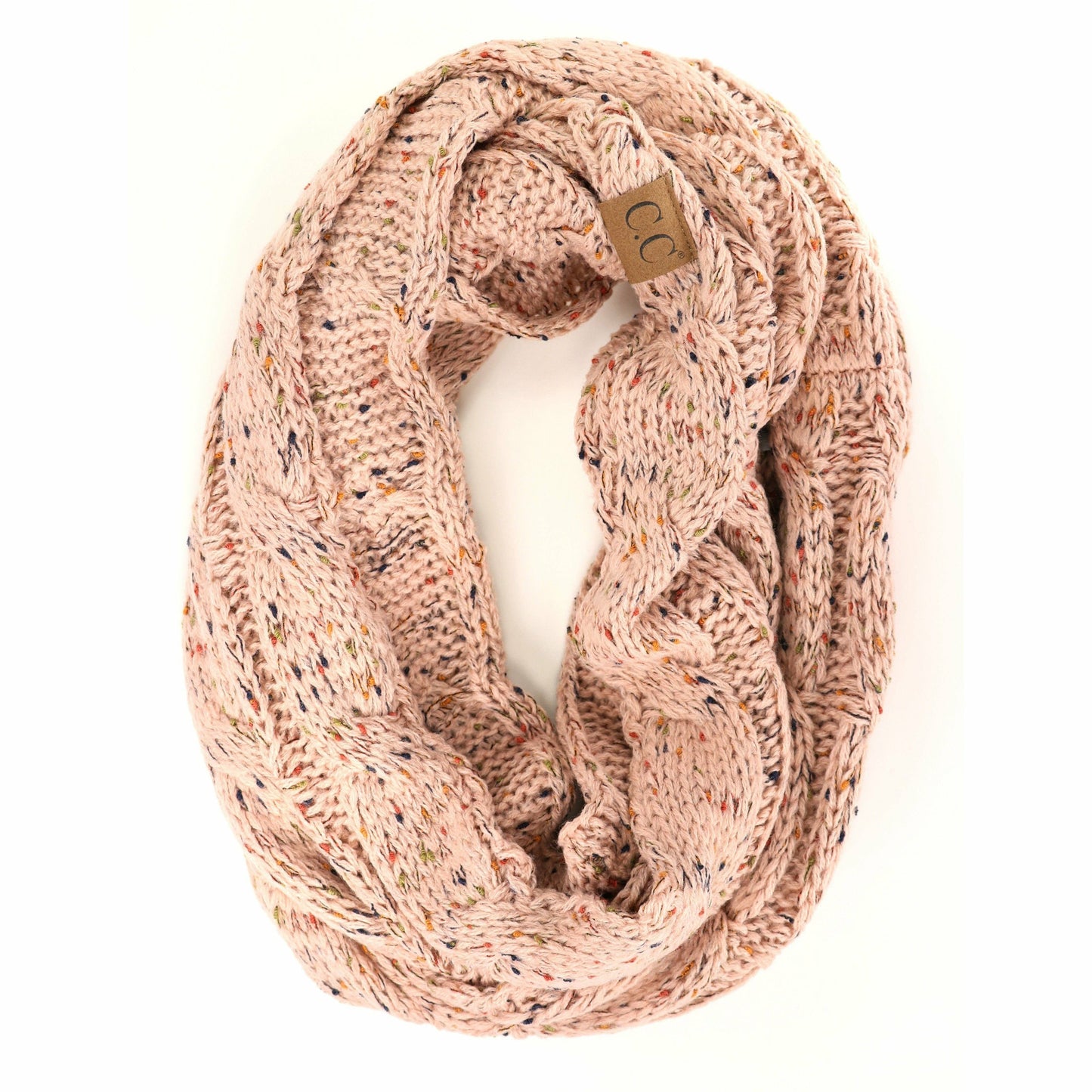 Oatmeal Flecked CC Infinity Scarf: