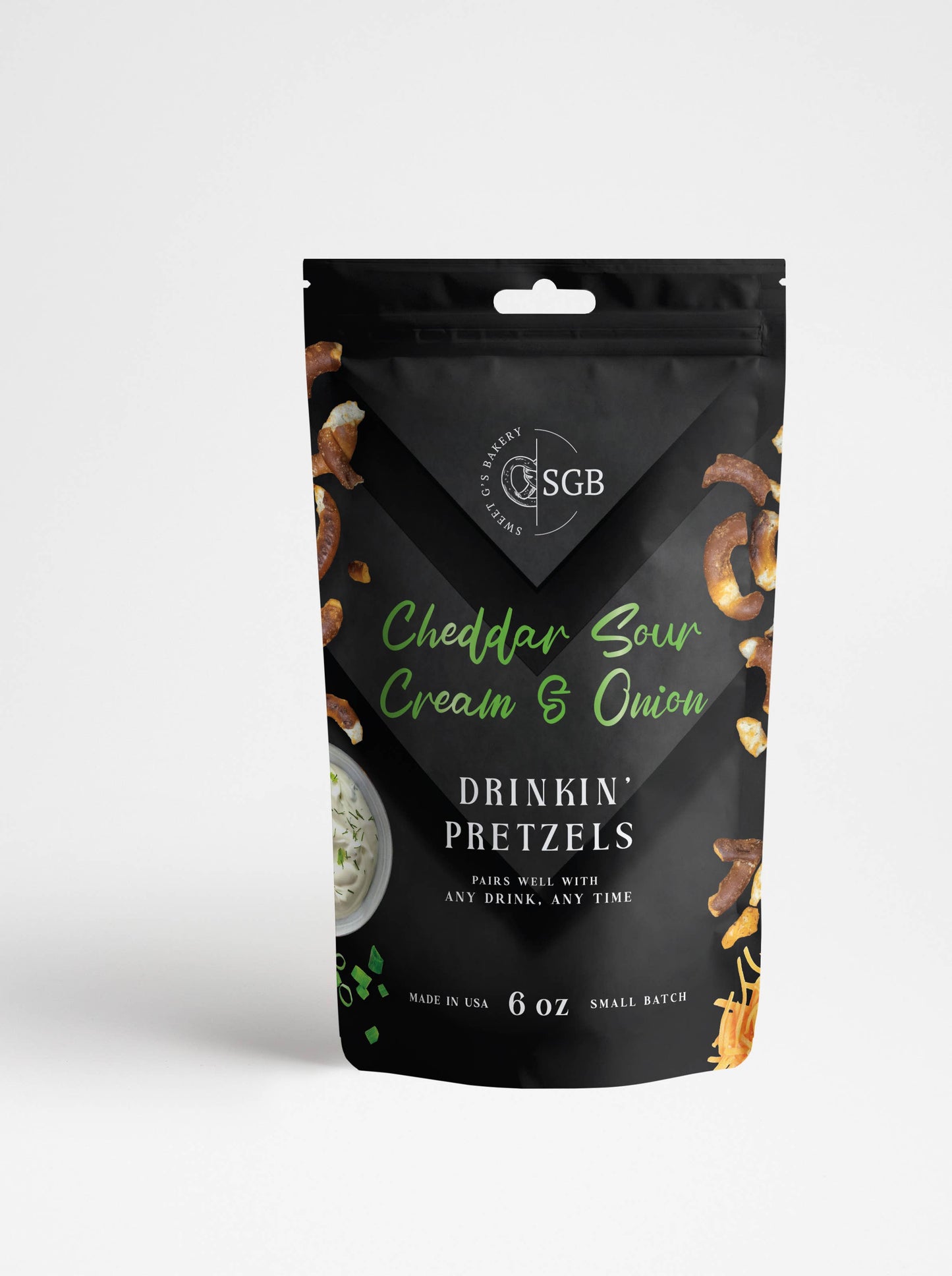 Cheddar Sour Cream & Flavored Sourdough Pretzels - 6oz Pouch
