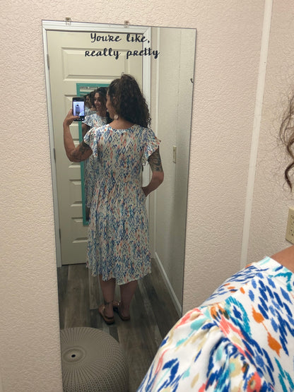 Lucia Ruffle Sleeve Dress