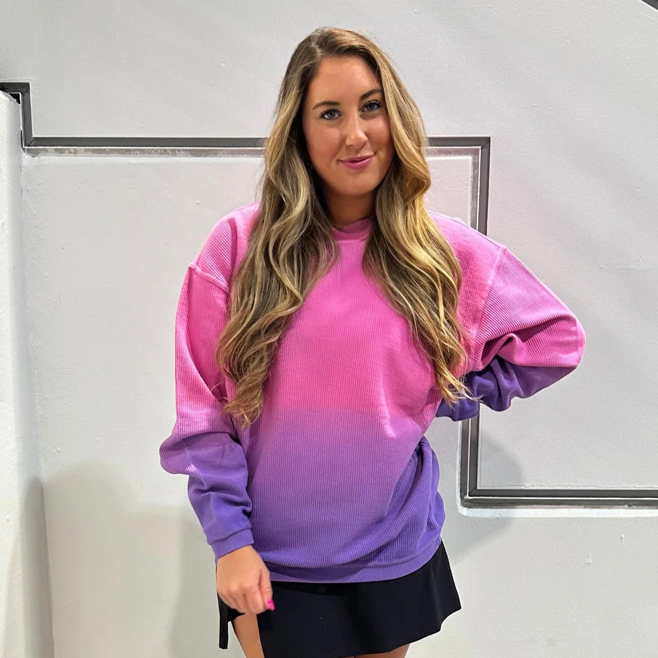 Unicorn Kisses Ombré Cozy Corded Crew