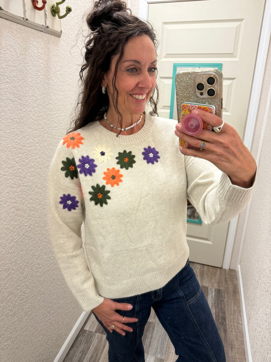 Fall Floral Sweater