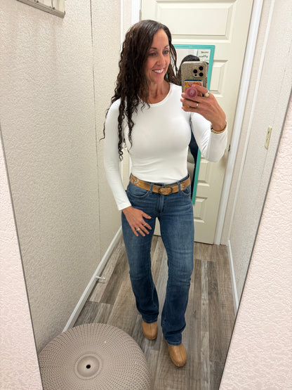 One Size Second Skin Seamless Round Neck Long Sleeve Top