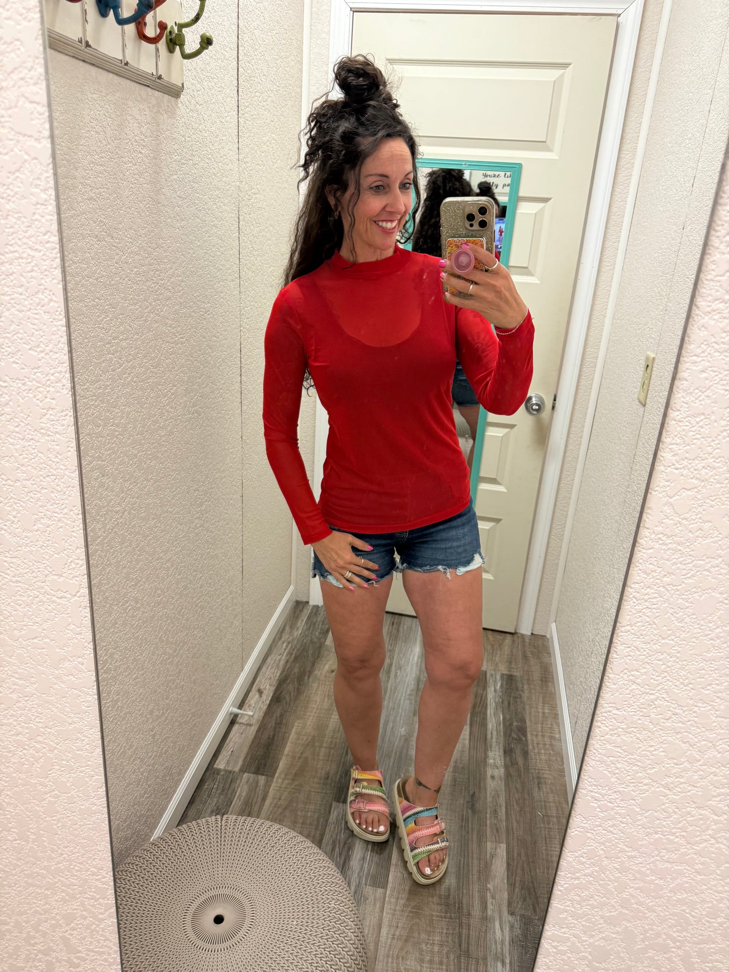 Meshed Out Red Top