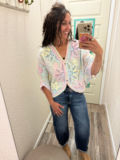 Obsession Crochet Cardigan : RAINBOW / One Size