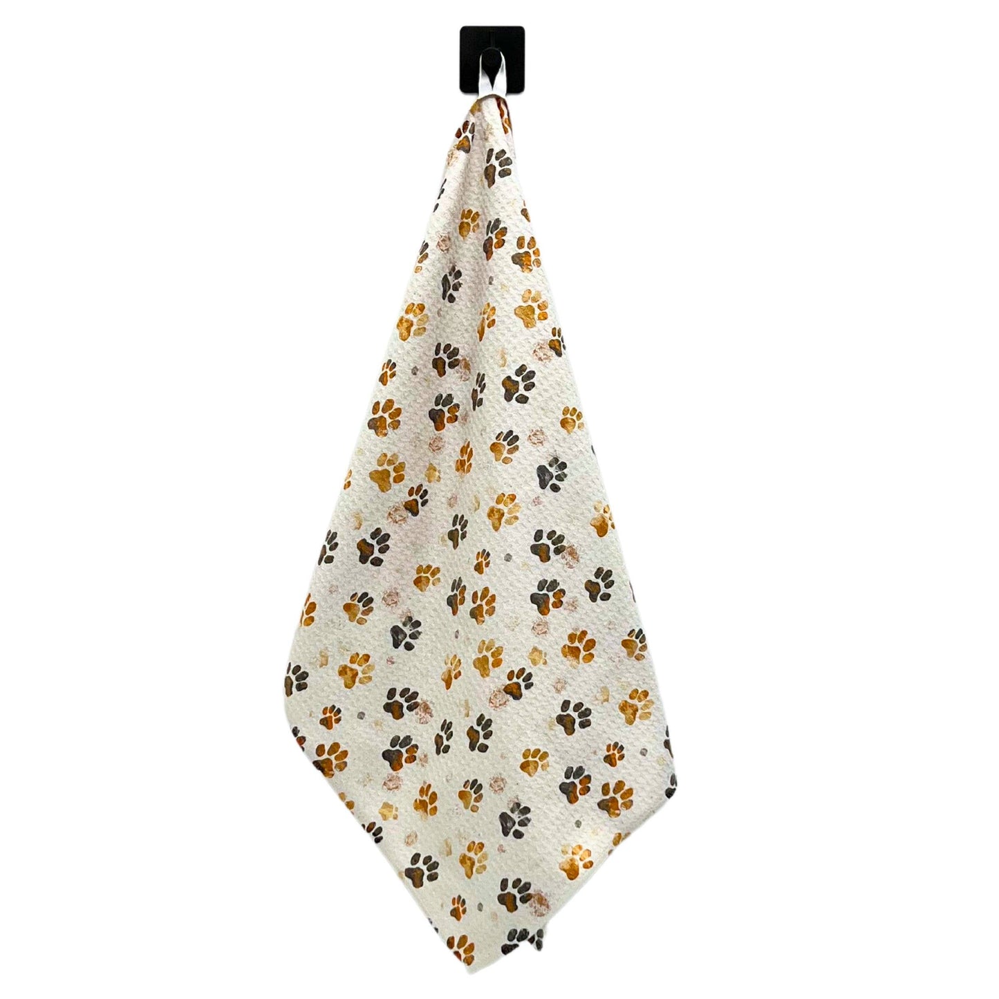 Dirty Dog Paw Prints Waffle Weave Towels -