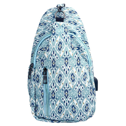 Palm Trees Anti-Theft Crossbody Bag w/ USB–