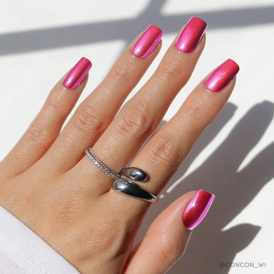 Pink Alloy Press-On Nails