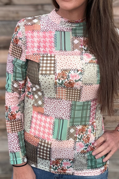 Mosaic Spring Mesh Top